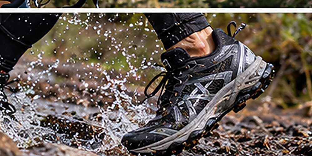 Fotografía comparativa de zapatilla impermeable y zapatilla de malla